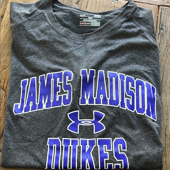 Under Armour Gray and Purple James Madison Dukes shirt and hat - Picture 2 of 9